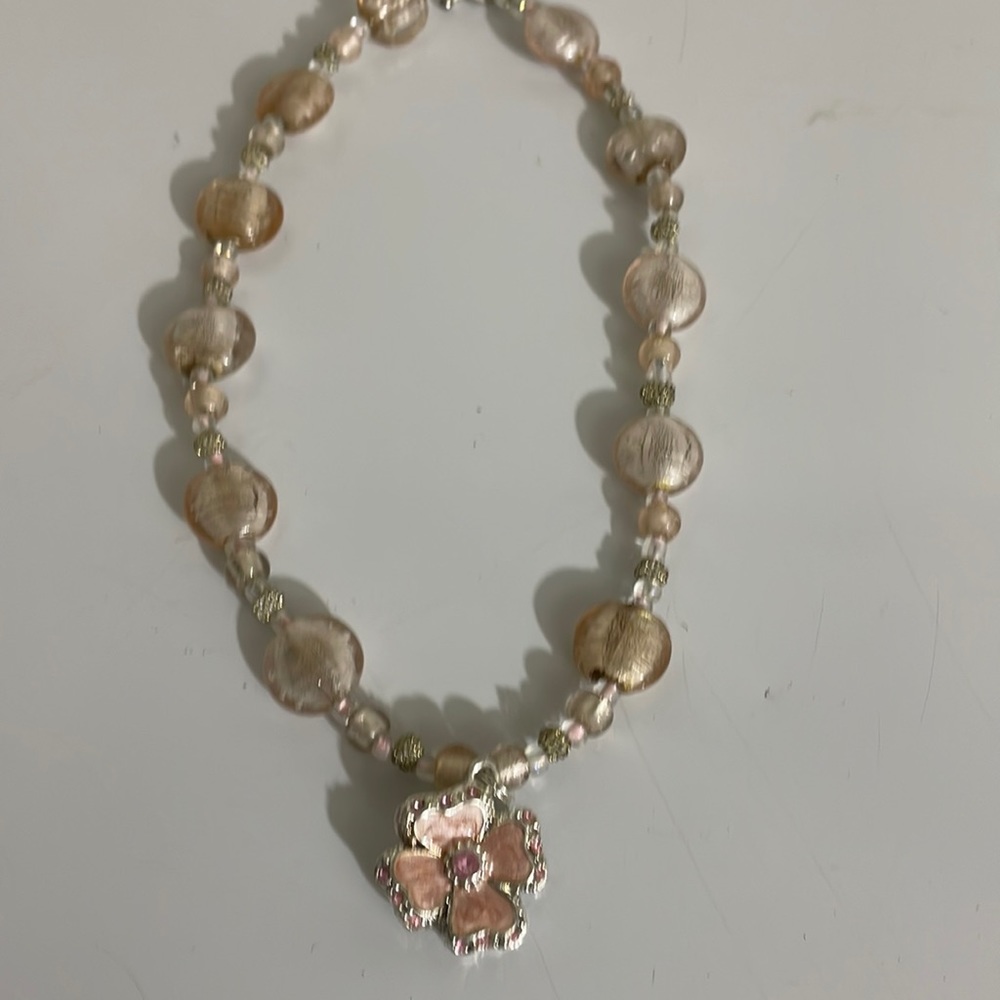 Beaded pink necklace